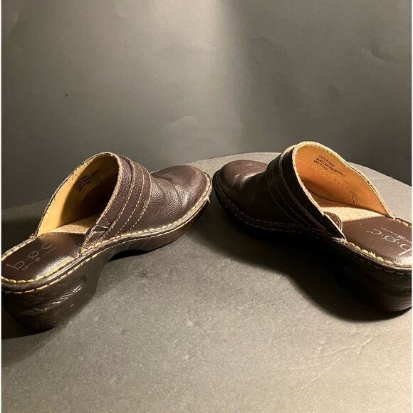 BOC Brown Leather Clogs 7 M - Picture 6 of 9